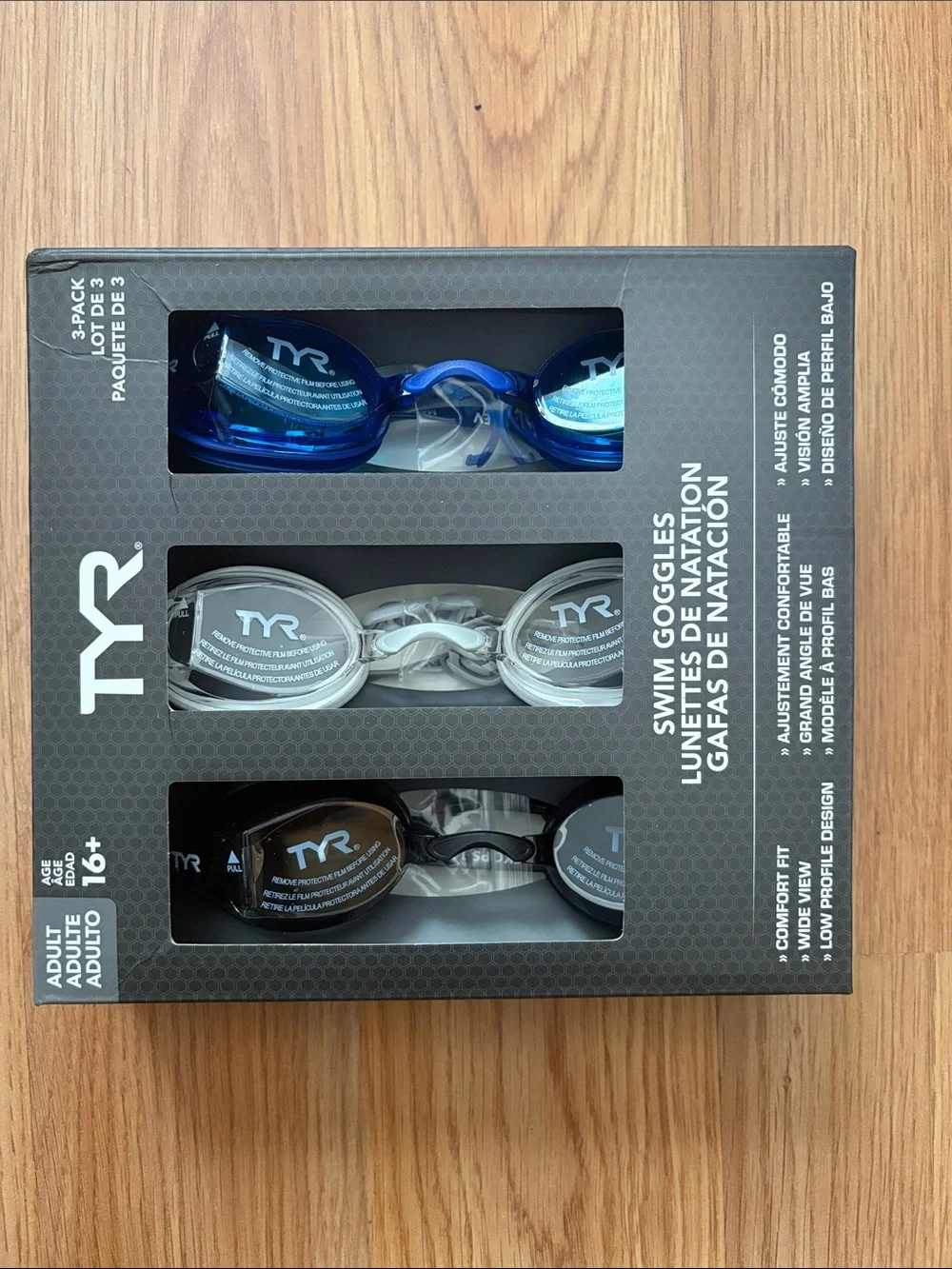 TYR Adult Blackops 140 EV Racing Swim Goggle 3-pack